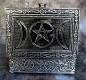 Mobile Preview: Hexenshop Dark Phönix Metallkästchen männliches Pentagramm mit Triple Moon
